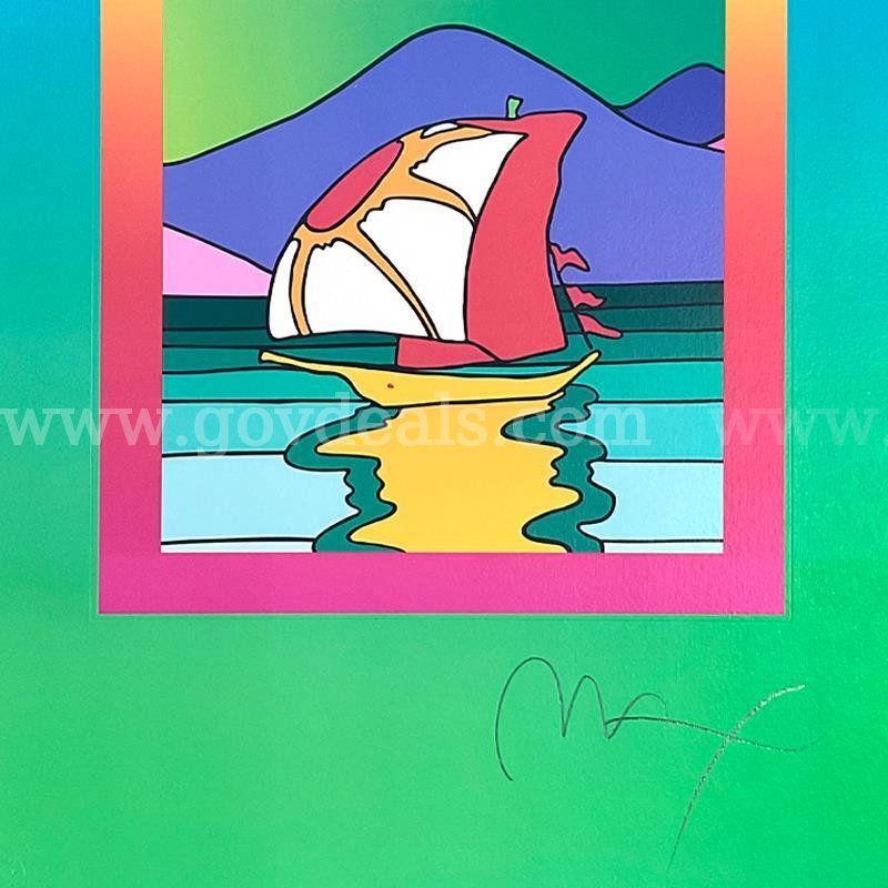 Peter Max, "Sailboat East on Blends" Limited Edition Fine Art