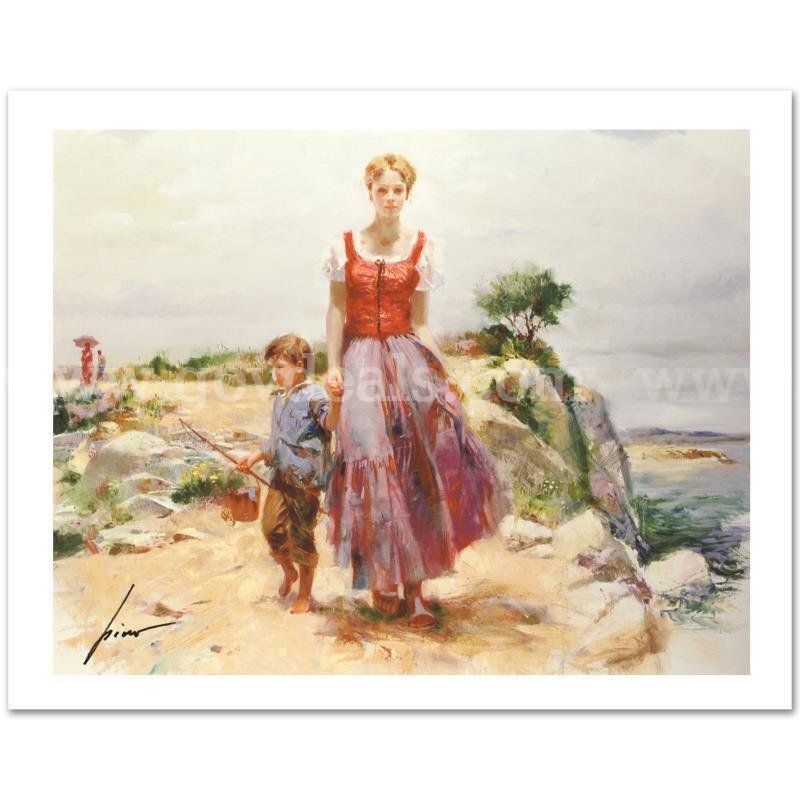 Pino (1939-2010), "Cliffside Retreat" Limited Edition Fine Art