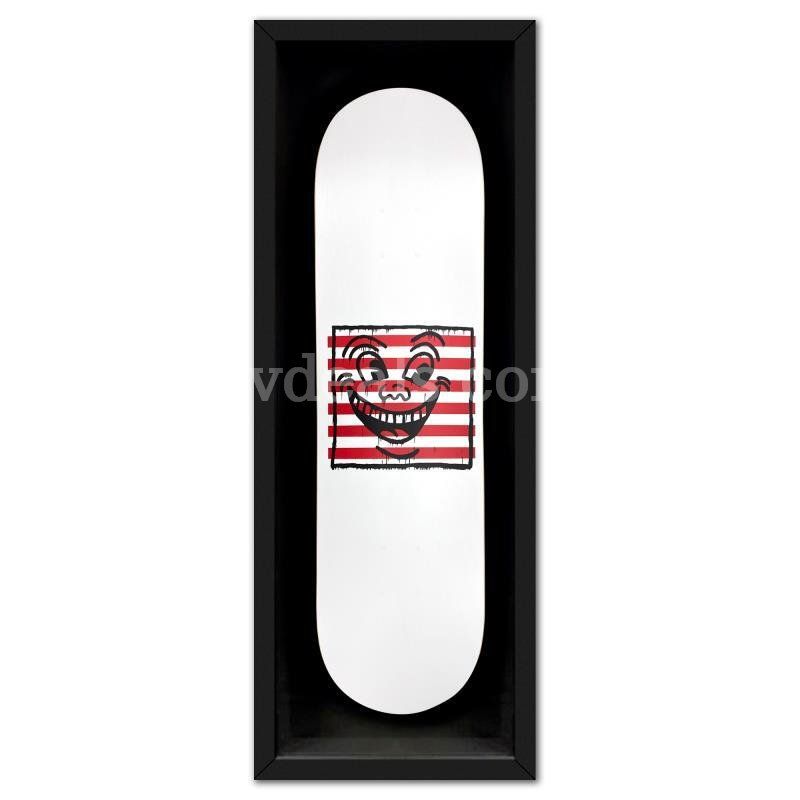 Keith Haring (1958-1990), "Untitled (Smile On Stripes)" Collectible Fine Art