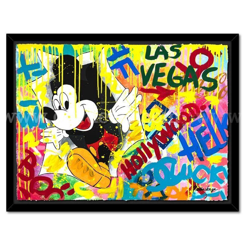 Nastya Rovenskaya, "Surprise by Mickey Mouse" Original Fine Art
