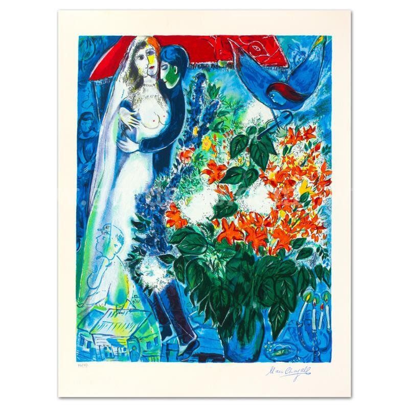 Marc Chagall (1887-1985), "Maries Sous Le Baldaquin" Limited Edition Fine Art