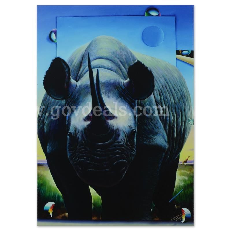 Ferjo, "Rhino on the Move" Limited Edition Fine Art