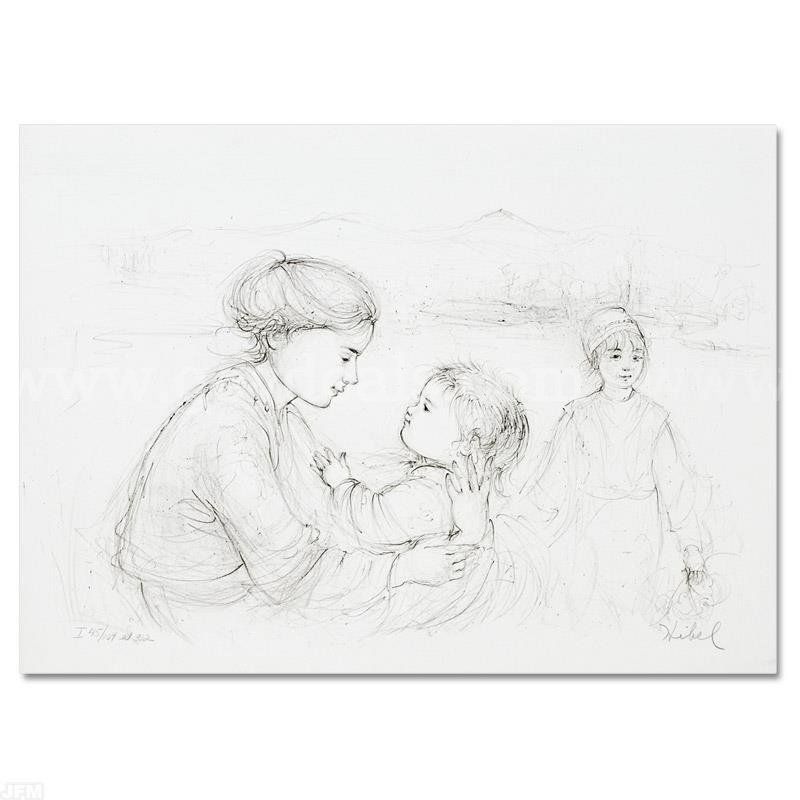 Edna Hibel (1917-2014), "Playful Mother and Baby" Limited Edition Fine Art