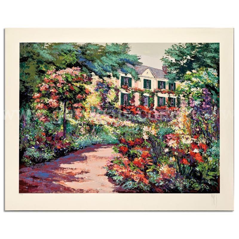 Mark King (1931-2014), "Roses At Giverny" Limited Edition Fine Art