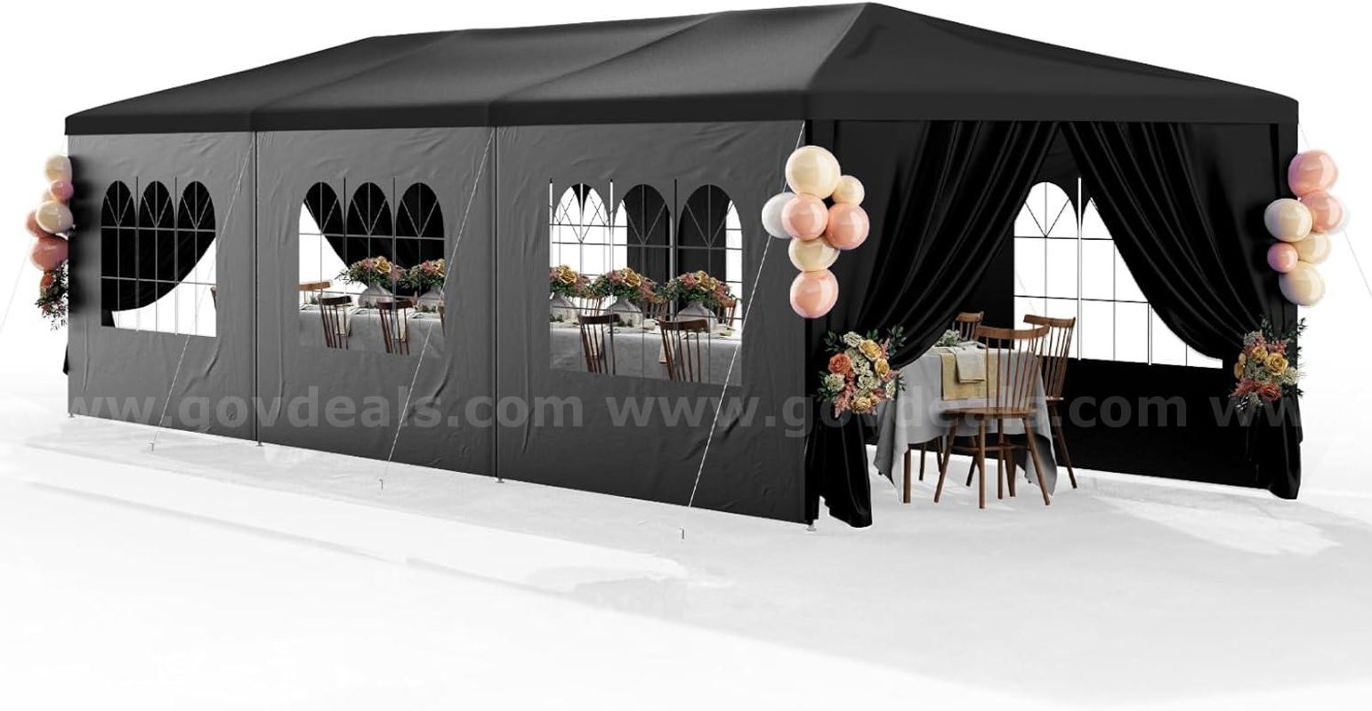 NEW - FREE SHIPPING 10x30 Black Outdoor Party Tent