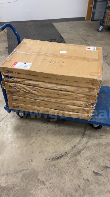 Lot of 6 Uline Wire Dump Bin 24 x 24 x 34" New