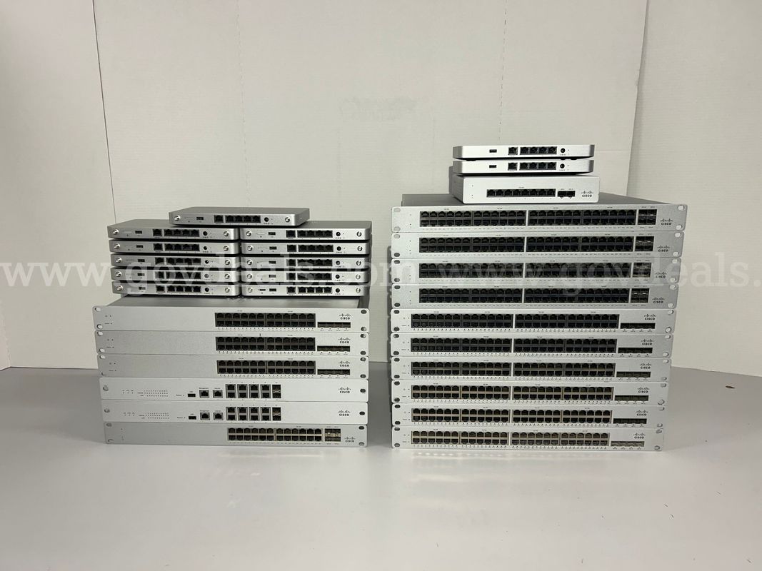 Lot of 30 Cisco Meraki Gigabit Ethernet Switches and Wireless Network Security Appliances