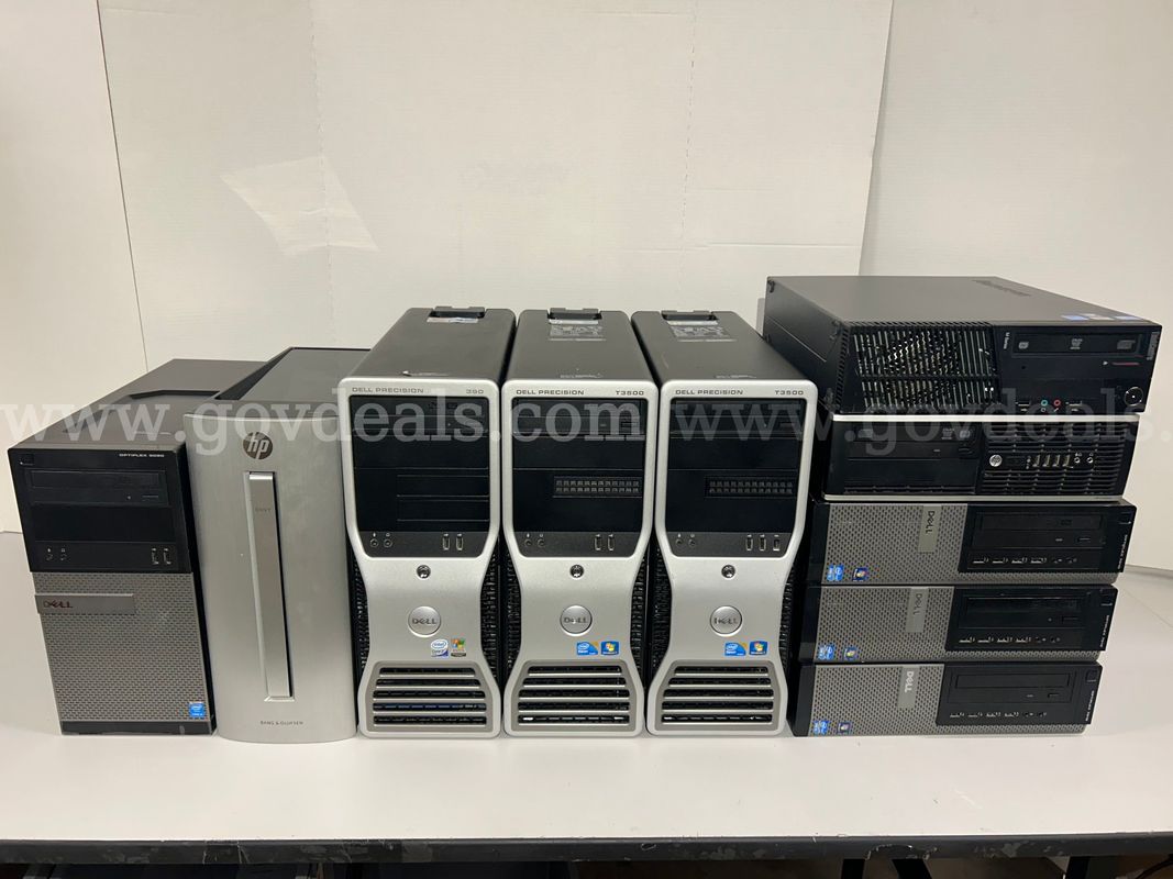 Lot of 10. Dell Workstations w/ Xeon processor and NVIDIA GPU, HP and Lenovo Desktop Computers, Tested, Boots to BIOS