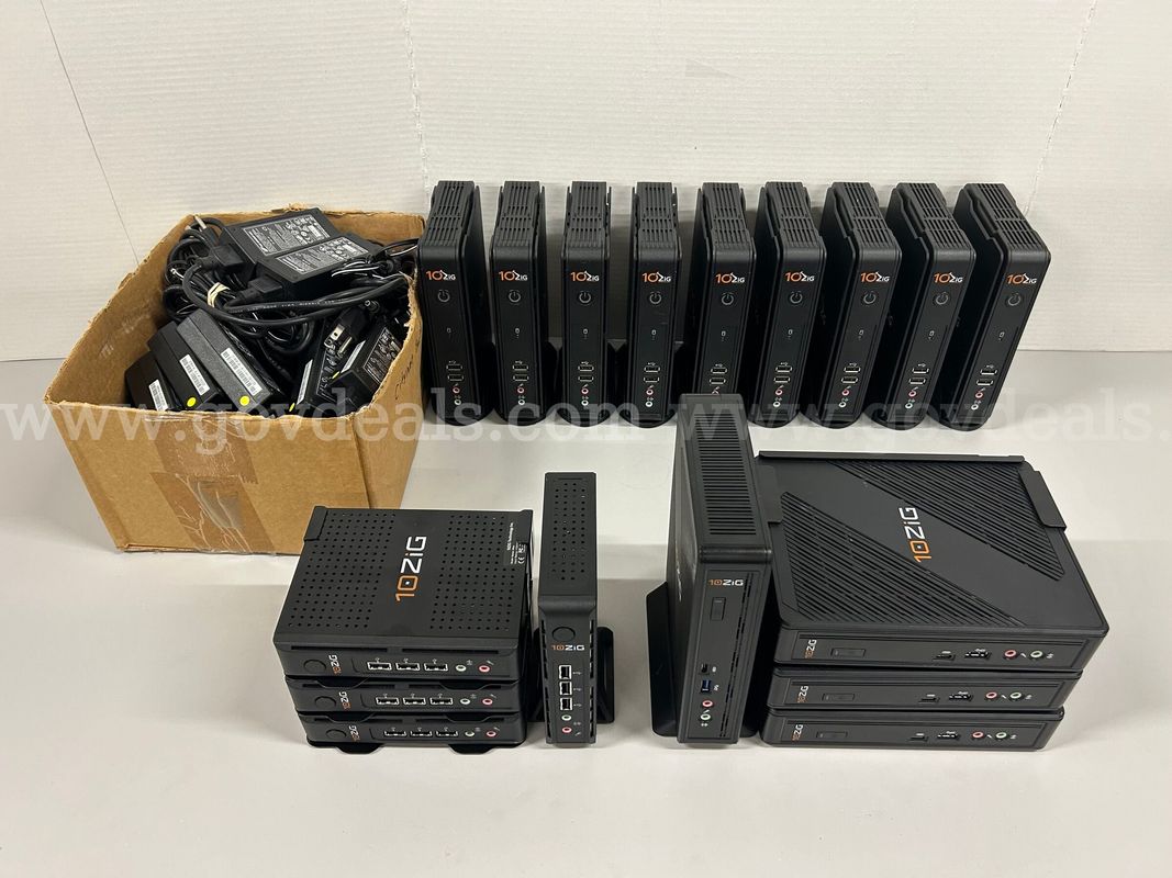 Lot of 17 10ZiG Thin Clients - Mix of 58xxqd, 44xxTAA and 6000q-1TAA models - Tested with Power Adapters Included