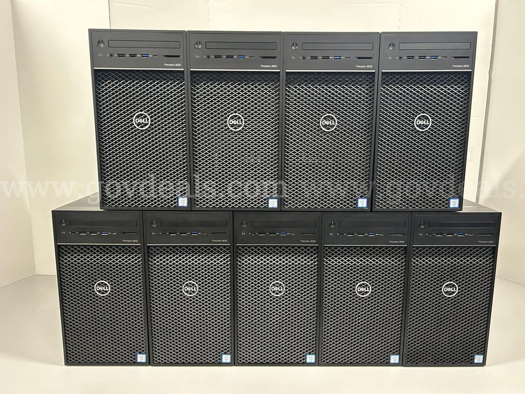 Lot of 9 Dell Precision 3630 Tower Workstations | Intel Xeon E-2186G | 32GB RAM | NVIDIA Quadro P4000 | Tested Working