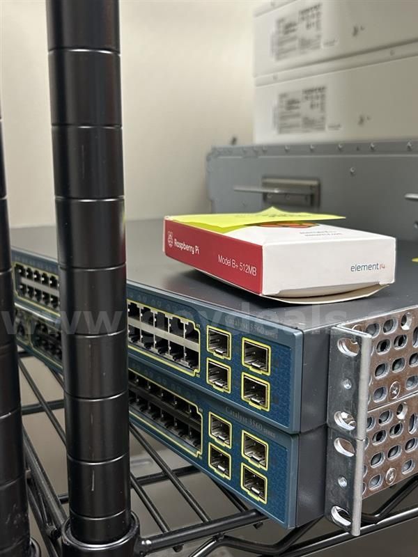 (2) CISCO CATALYST 3560, (1) RASPBERRY Pi 3b+