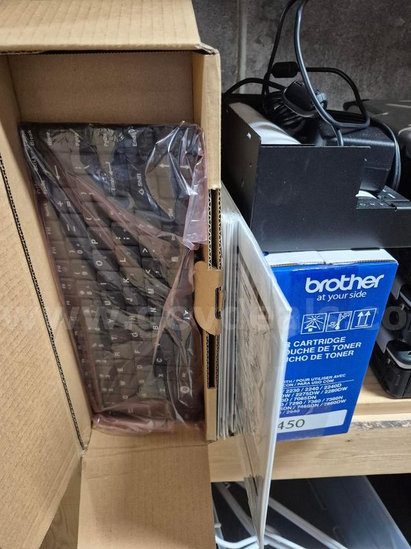 (1) BROTHER POCKET JET PRINTER, (6) PANASONIC SCREEN PROTECTORS, (5) PANASONIC KEYBOARDS