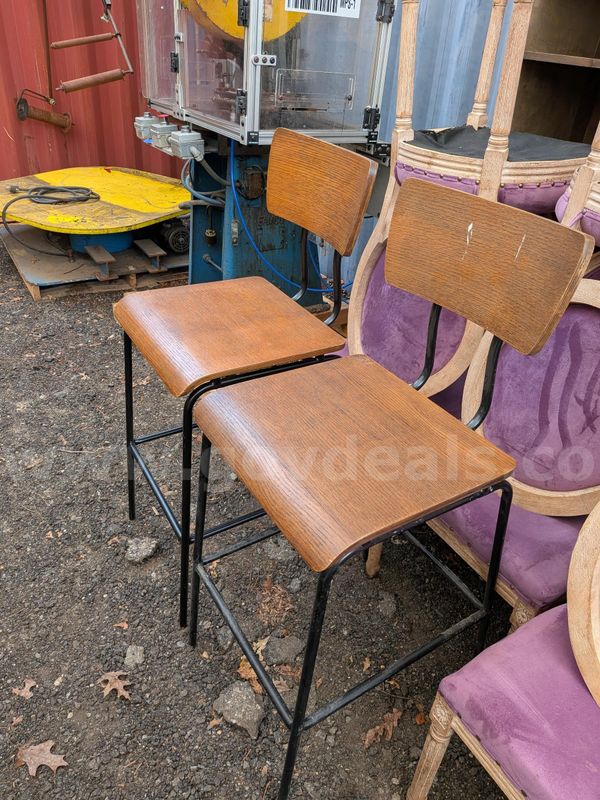 Lot of 2 Bar Height Wood Chairs
