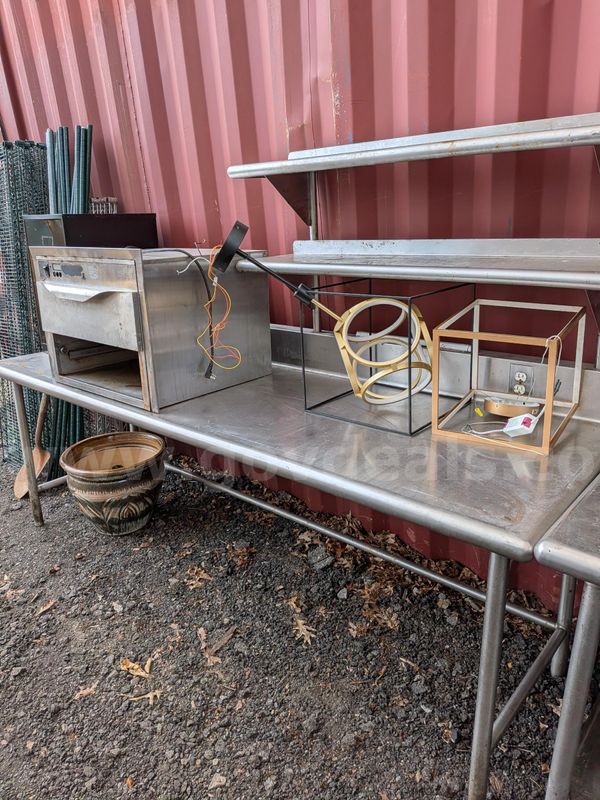 1-8ft Stainless Steel Table With 2 Upper Shelves