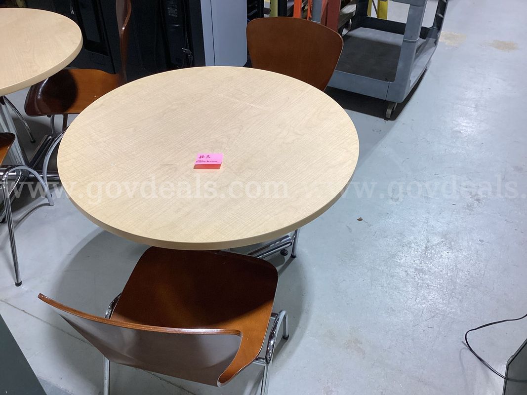 Modern 36" Round Laminate Café Table & 2 Wood Shell Chairs Set