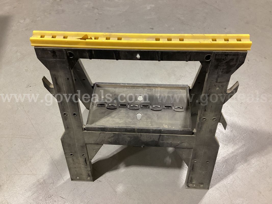 Single Folding Plastic Sawhorse with Built-In Tray / Workhorse (Damaged Top Track)
