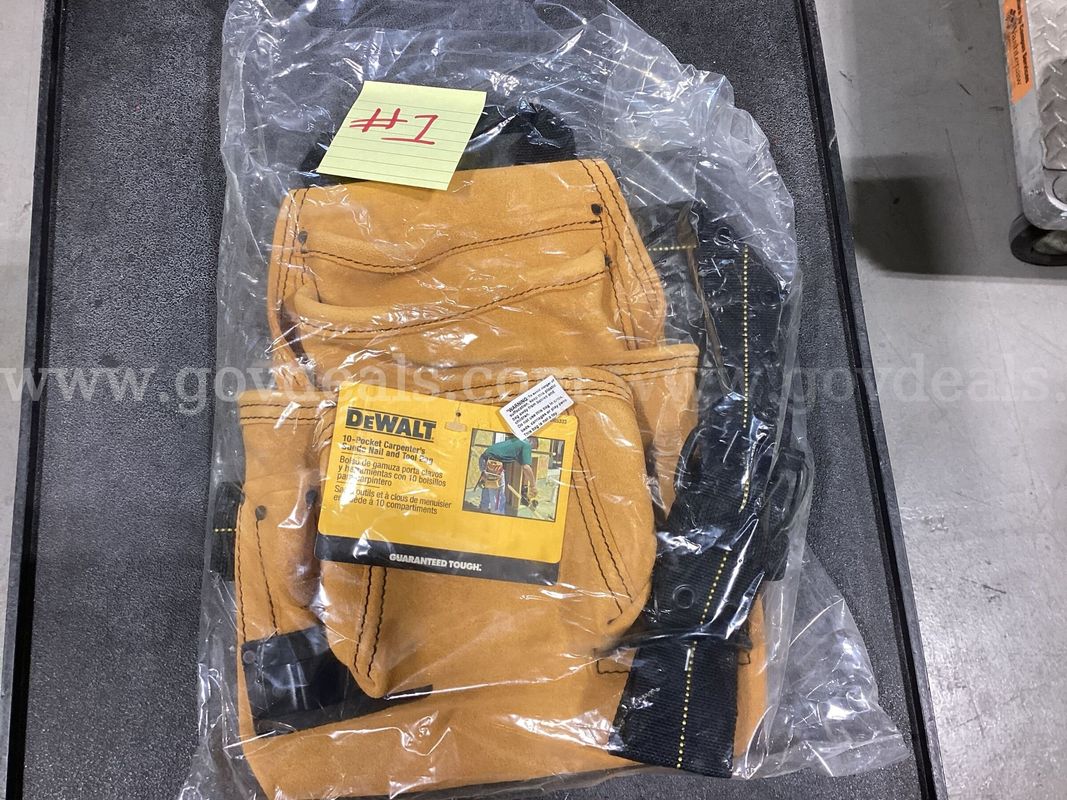 DEWALT 10-Pocket Suede Carpenter's Nail & Tool Bag (Brand New)