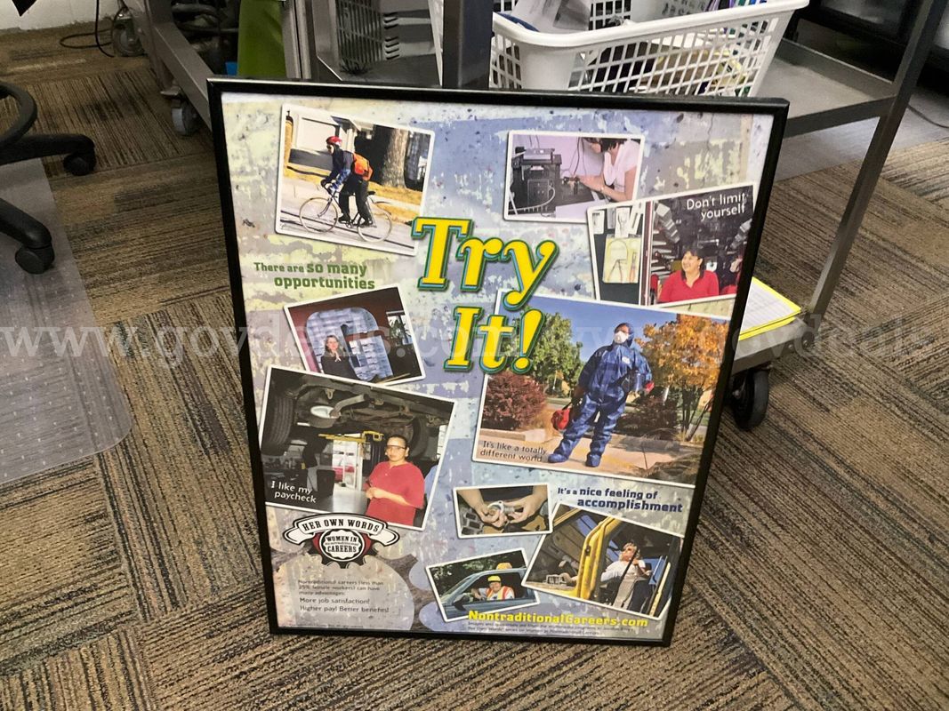 Framed "Her Own Words: Women in Careers" Educational Poster - "Try It!"