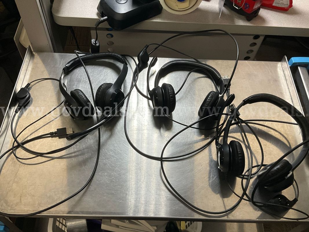Lot of 3 Logitech USB Headsets with Noise-Canceling Mic & In-Line Controls