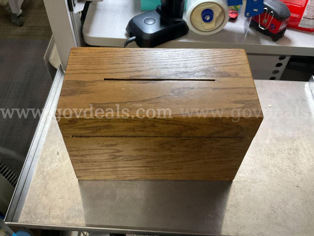 Vintage/Rustic Wooden Collection Box with Slot – Lockable Suggestion, Donation, Card, or Ballot Box 12x6x8