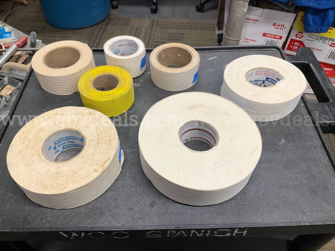 Drywall Tape Lot – USG Sheetrock Paper Joint Tape, Mesh Tape & Flexible Corner Bead (7 Rolls)