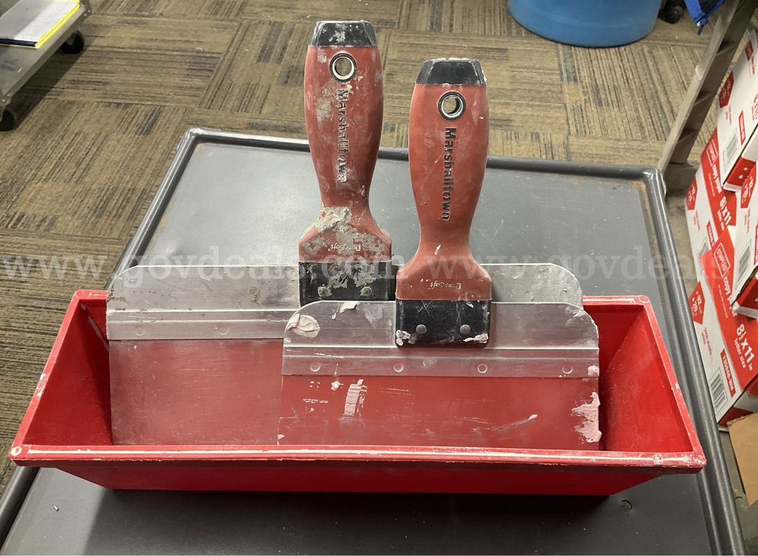 Marshalltown Taping Knife Set & Mud Pan – Drywall Tools Lot 8" and 12"