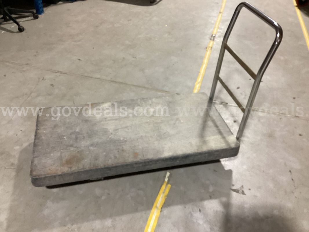Heavy Duty Plastic Platform Truck / Flatbed Push Cart – Needs TLC