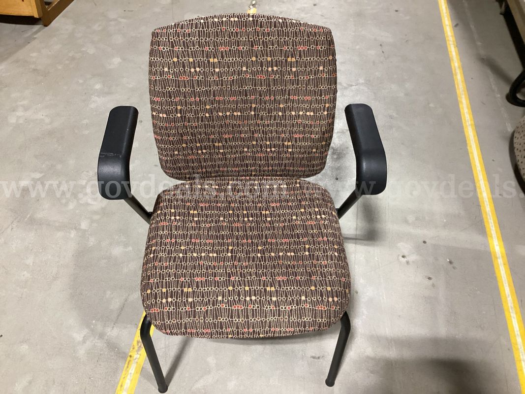 Knoll Fabric Side Chair – Patterned Upholstery Office / Reception Armchair
