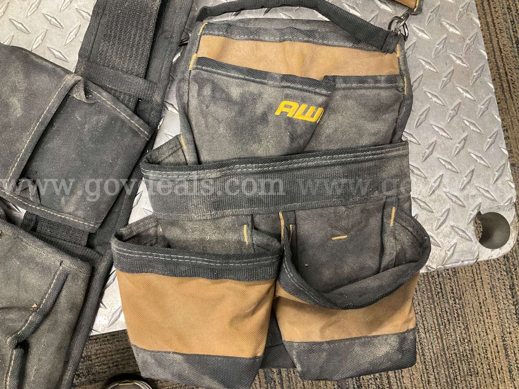 CLC & AWP Heavy-Duty Work Tool Belt Rig & Canvas Tool Pouches Lot