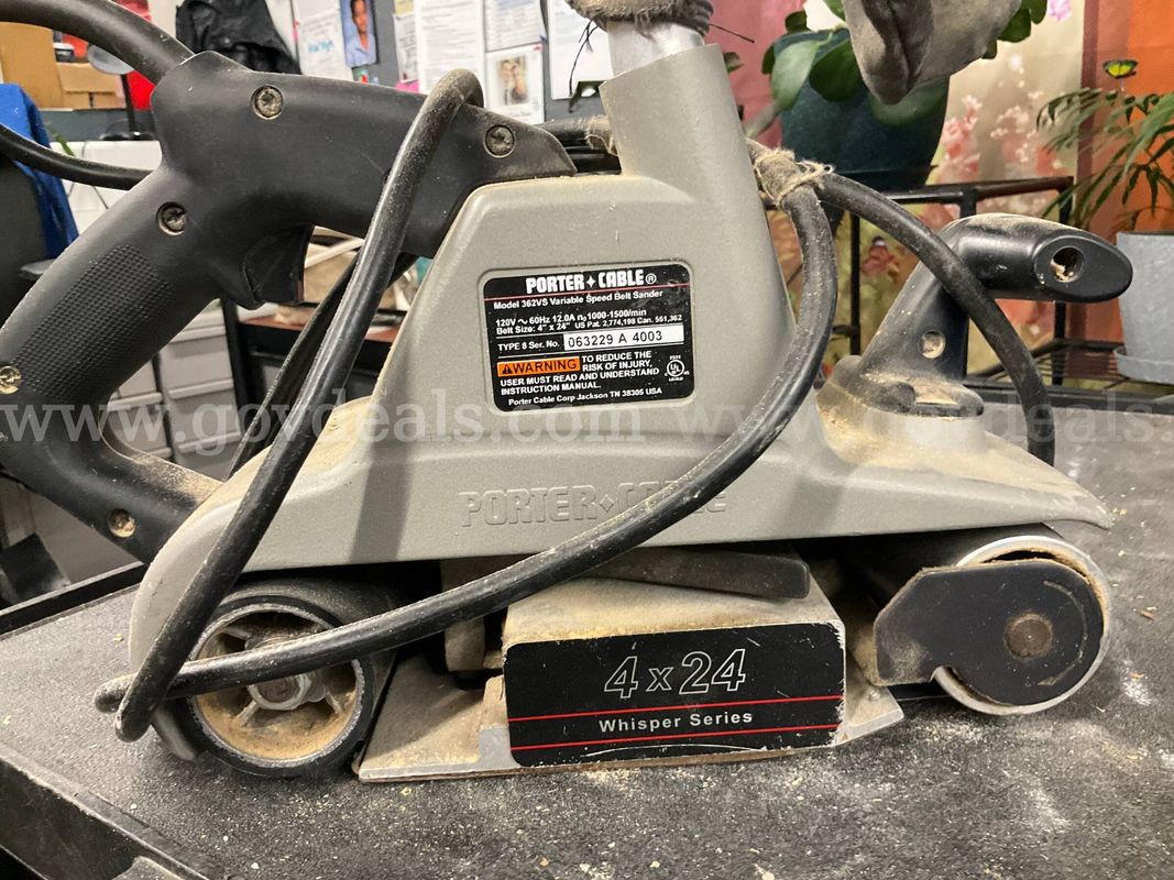 Porter-Cable 362VS Variable Speed Belt Sander (4" x 24") with Dust Bag