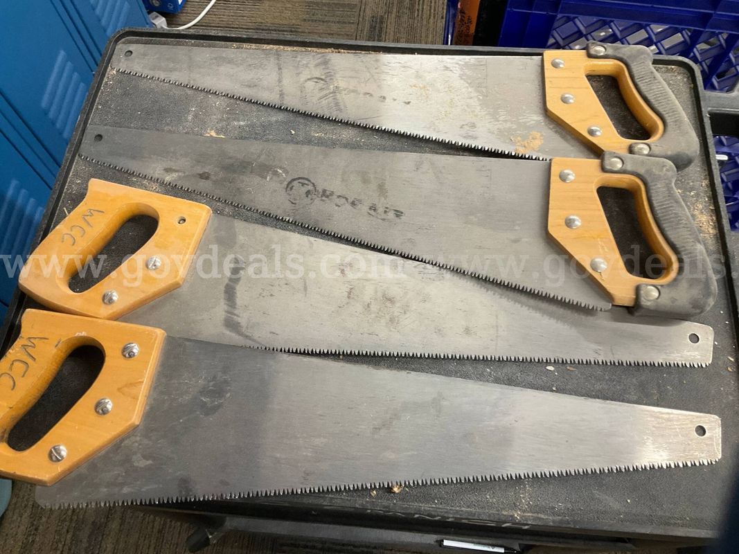 Lot of 4 Woodworking Hand Saws – Trojan & Classic Wooden Handle Saws