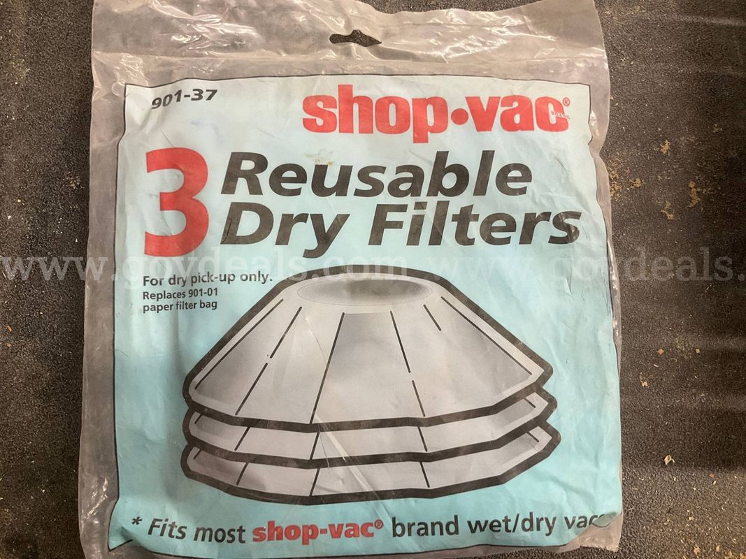 Shop-Vac 901-37 Reusable Dry Filters (3 Pack) - Fits Most Shop-Vac Wet/Dry Vacs - New