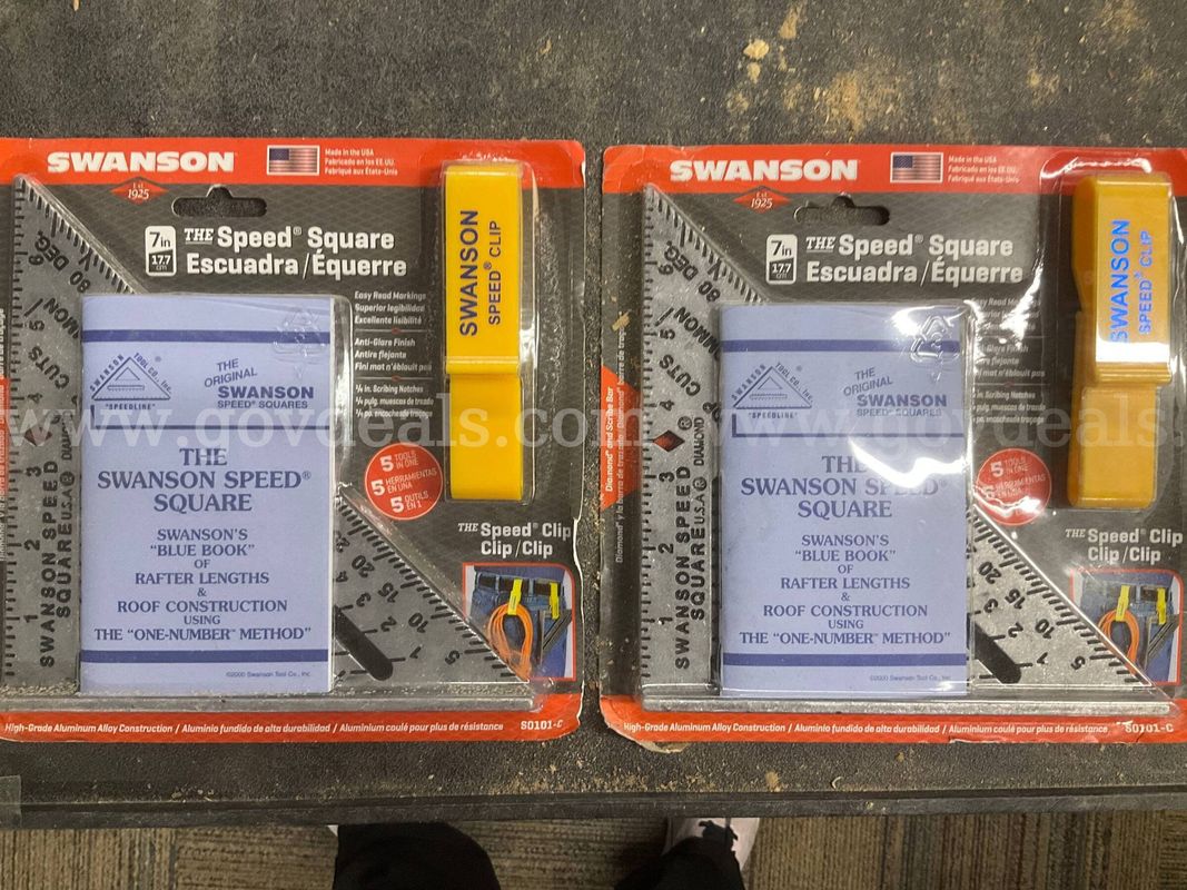 Lot of 2 New Swanson 7" Speed Square Layout Tools w/ Blue Book & Speed Clip (S0101-C)