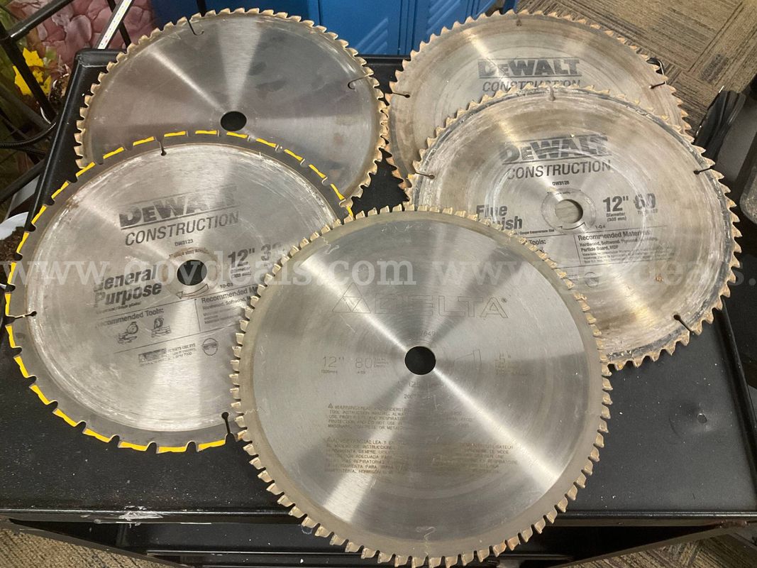 Set of 5 DeWalt & Delta 12-Inch Circular Saw Blades