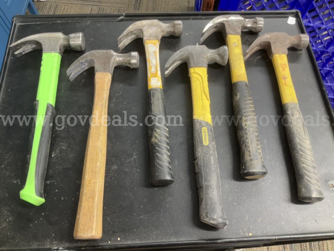 6-Piece Claw Hammer Tool Lot - Pre-Owned Working Condition