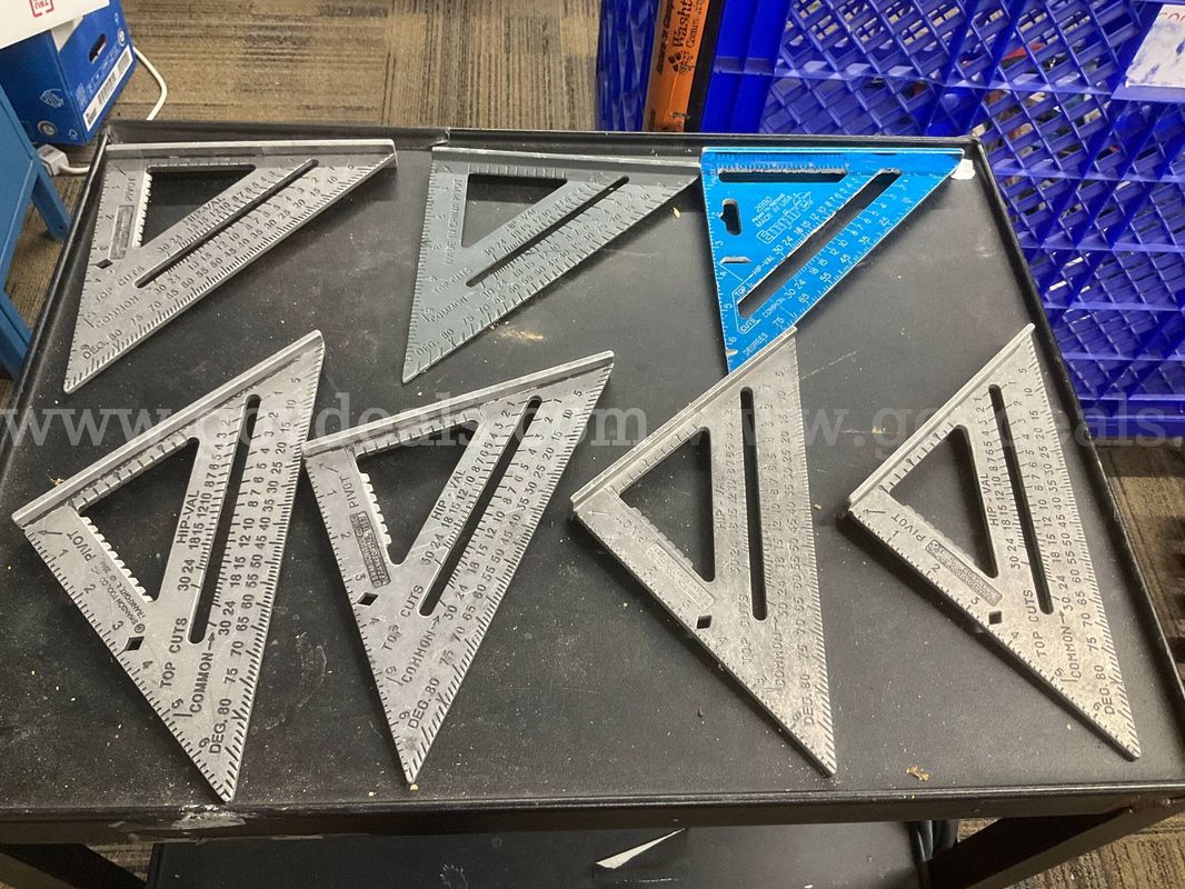 Bulk Lot of 7 Aluminum Speed Squares / Rafter Layout Tools – Swanson Speed Square & Empire