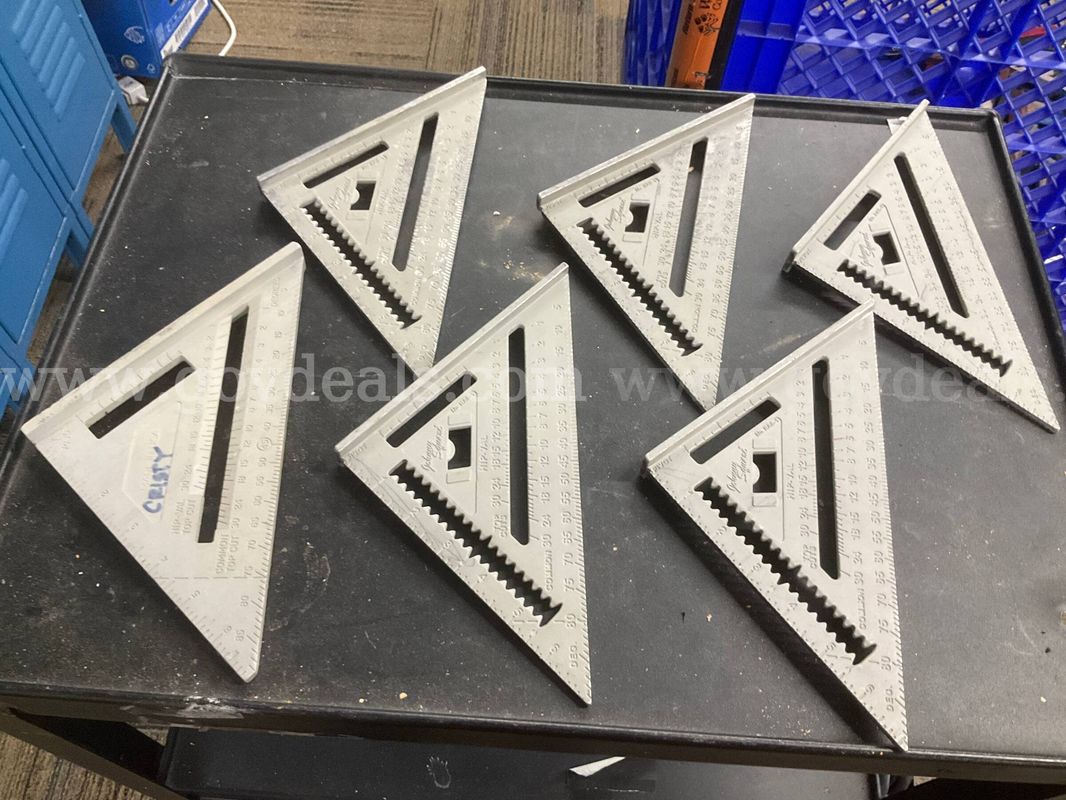 Lot of 6 Aluminum Rafter Speed Squares 7" - Johnson & Ace Tool Layout Measurement