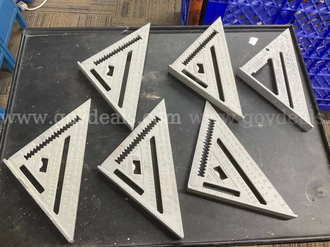 Lot of 6 Aluminum 7" Speed Squares – Johnson & Swanson Rafter Angles