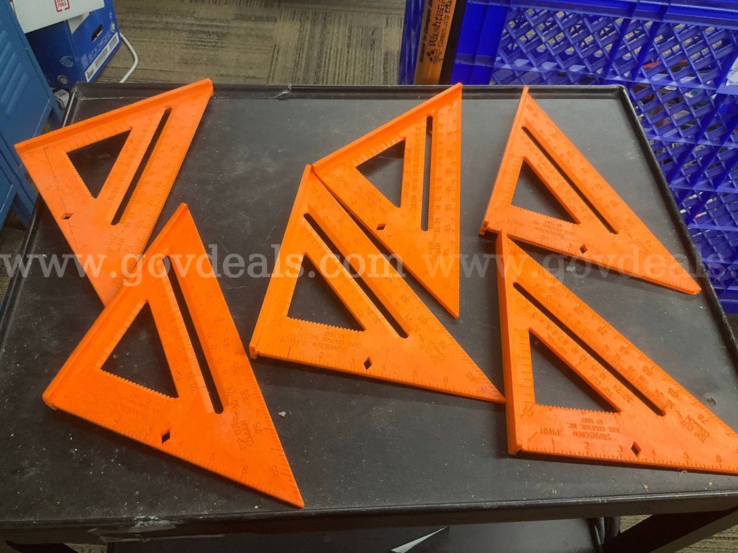 Lot of 6 Swanson High-Visibility Orange Speed Squares / Rafter Layout Tools (7-Inch)