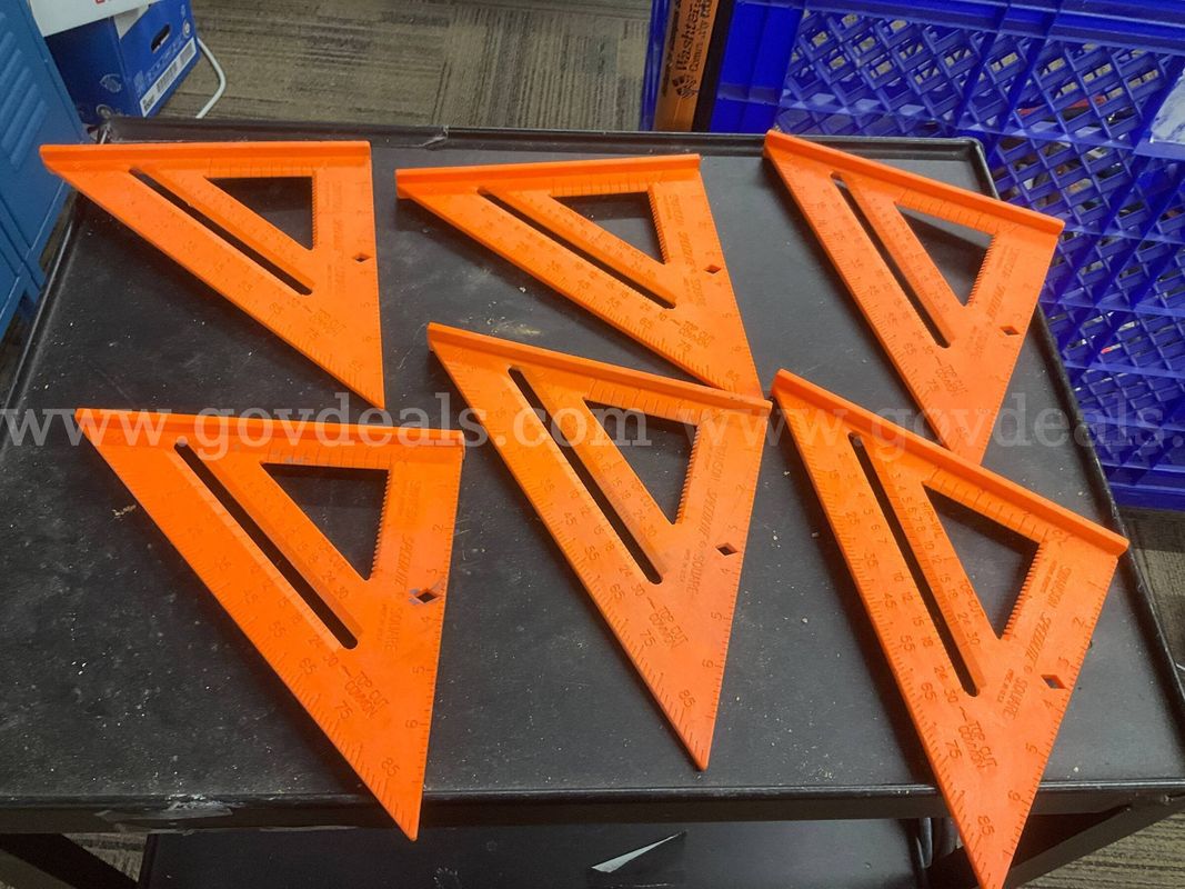 Lot of 6 Swanson High-Visibility Orange Speed Squares / Rafter Layout Tools (7-Inch)