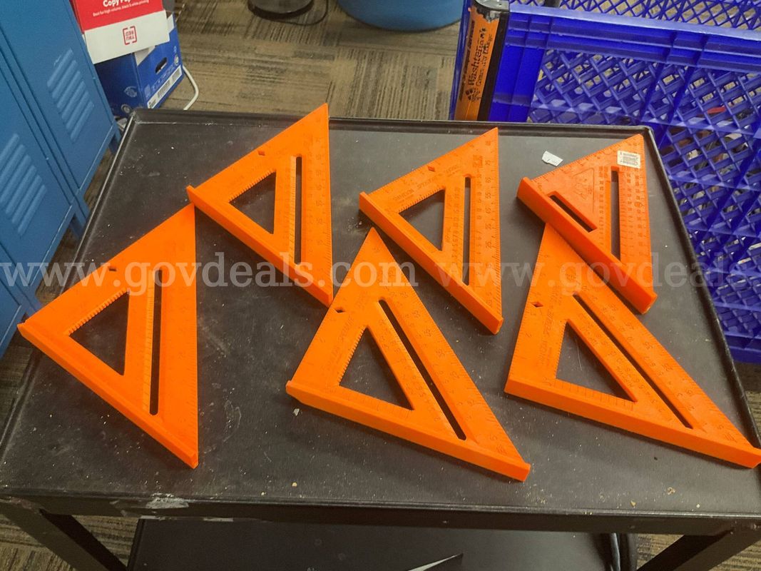Lot of 6 Swanson High-Visibility Orange Speed Squares / Rafter Layout Tools (7-Inch)