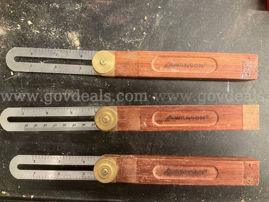 Lot of 3 Swanson Sliding T-Bevel Gauges – Hardwood Handle & Brass Hardware