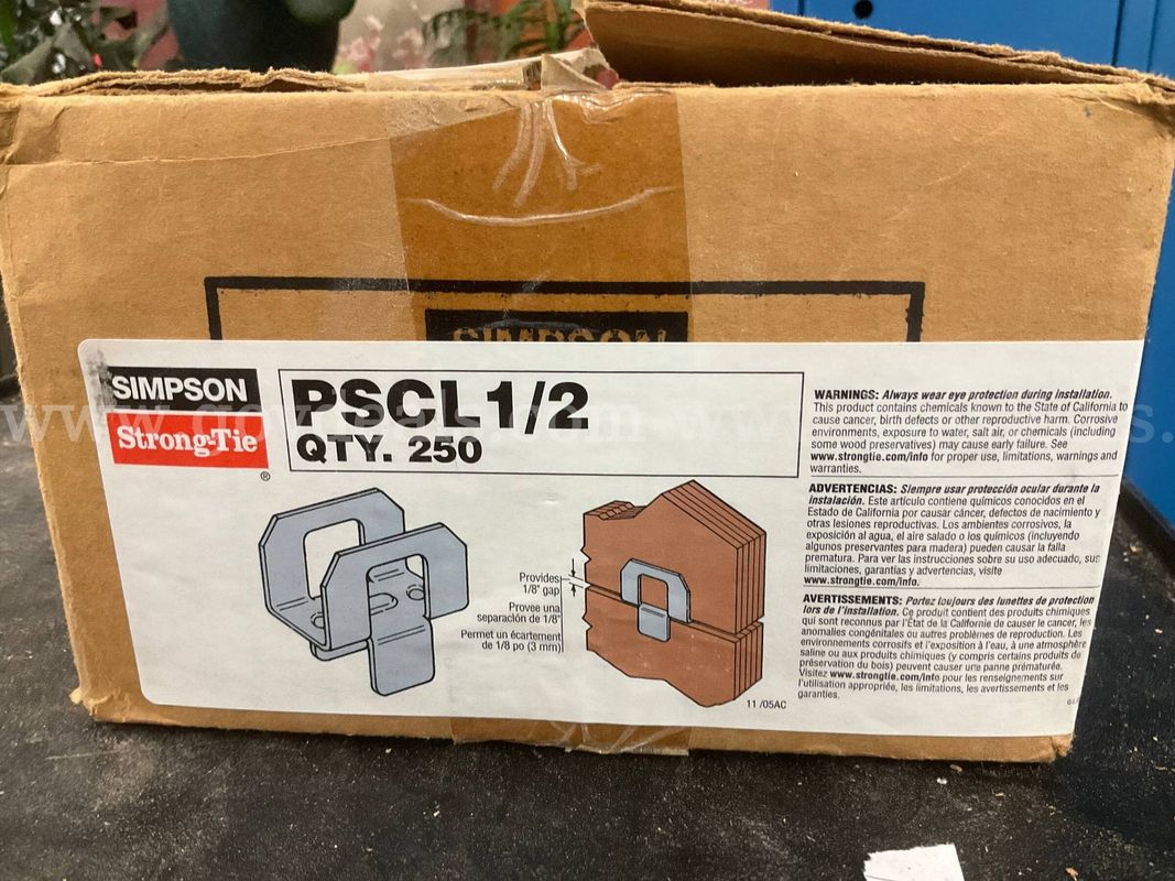 Simpson Strong-Tie PSCL 1/2 Panel Sheathing Clips - Box (Plywood / OSB Clips)
