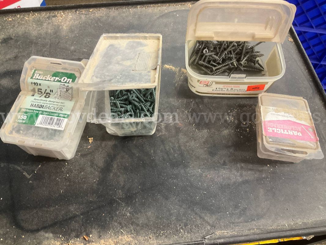 Assorted Fastener & Screw Lot (Grip-Rite, Backer-On, Particle Board Screws)