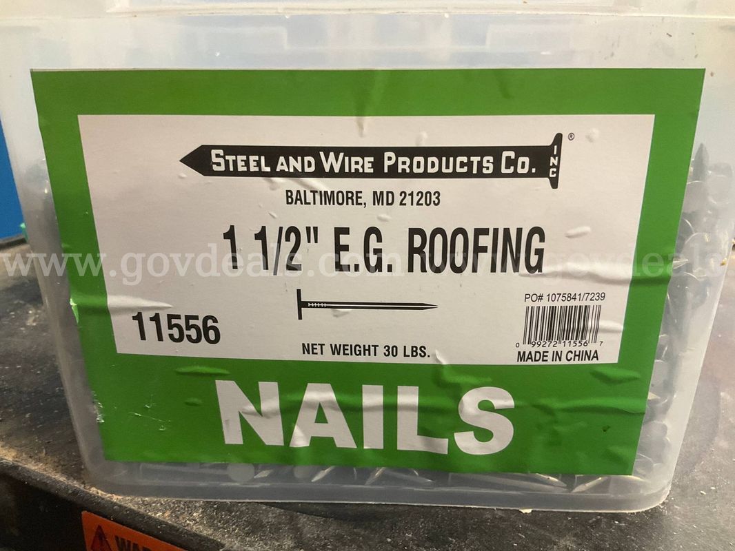 Bulk Plastic Tub – 1.5" E.G. Roofing Nails (Electro-Galvanized)