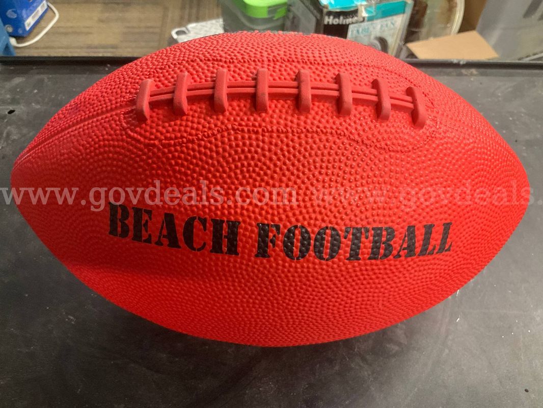 Bright Red Rubber Beach Football