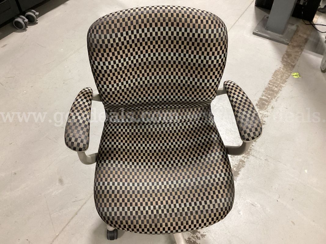 Haworth Improv Ergonomic Office Task Chair – Black & Tan Checkered Pattern
