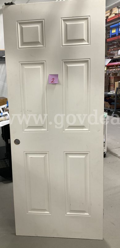 White 6-Panel Interior Door Slab (36" x 80") – Pre-Bored & Hinges Included