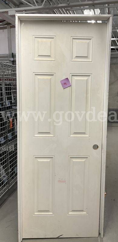 Pre-Hung 6-Panel White Interior Door with Frame & Hinges
