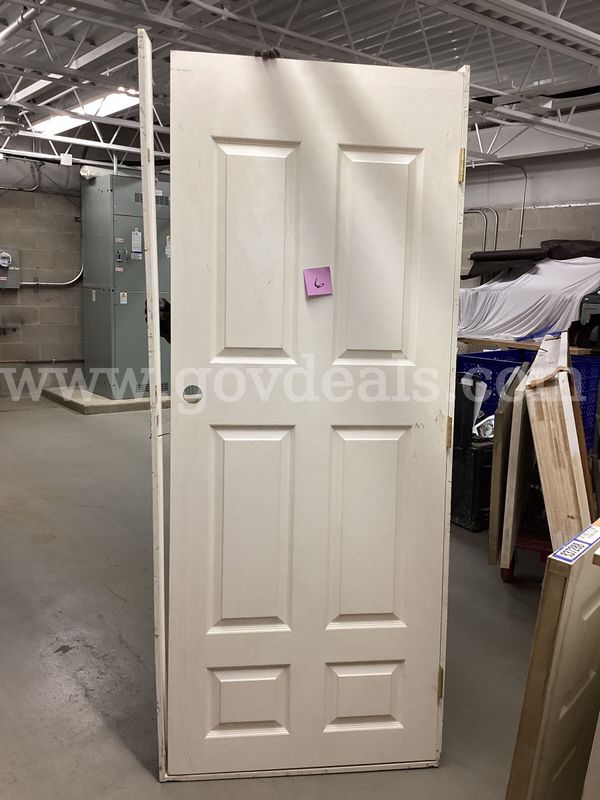 32" x 79" White 6-Panel Interior Door with Frame – Used / As-Is